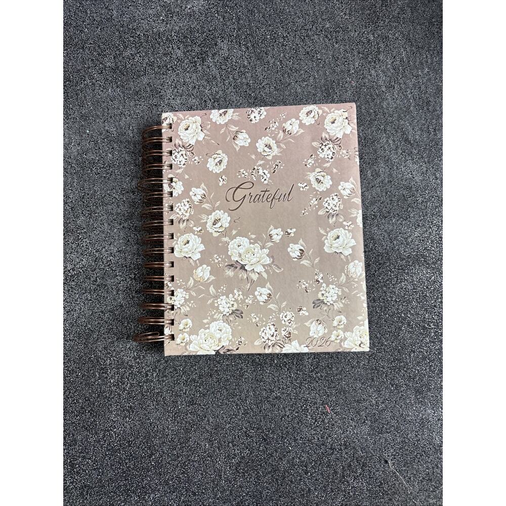 Thankful Grateful Blessed Floral Journal Spiral Notebook Diary Lined 8x6 Flower